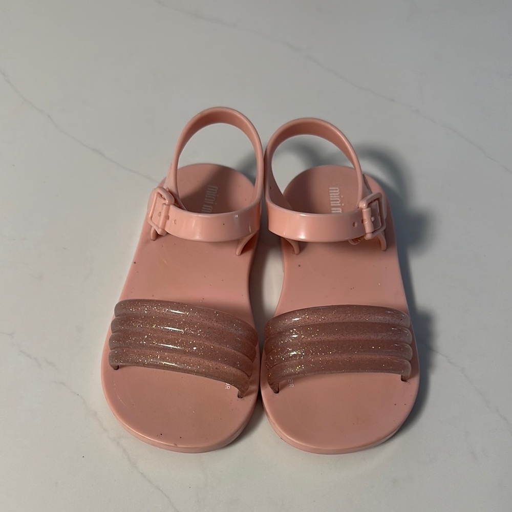 Mini Melissa Pink Sandals with Open-Toe Design
